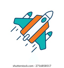 Fighter Jet Icon vector stock illustration