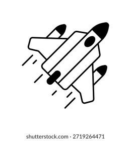 Vector de icono de avión de combate ilustración de stock