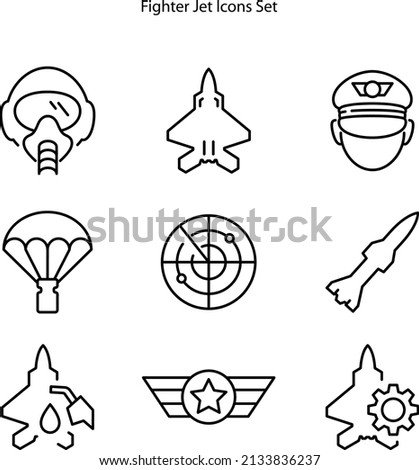 fighter jet icons set isolated on white background. fighter jet icon trendy and modern fighter jet symbol for logo.