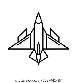 fighter jet of a line art vector