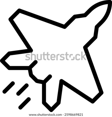 fighter jet line icon illustration vector