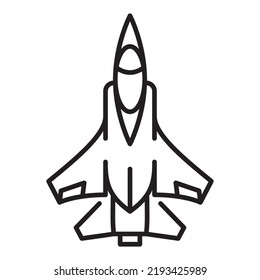 Fighter Jet line icon. Plane or Air force outline vector illustration