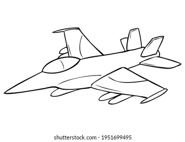 Fighter Jet Line Vector Illustration Isolated Stock Vector (Royalty ...