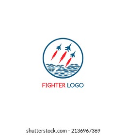 Fighter Jet Logo Concept In Action In The Air