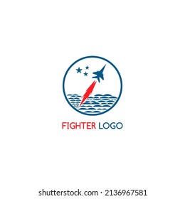 Fighter Jet Logo Concept In Action In The Air