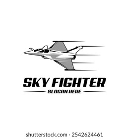 Logotipo de avión de combate Ilustración vectorial