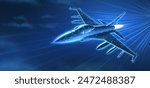 Fighter jet. Military aircraft, Aerospace innovation, AI in Air defense, Bomber plane, Space force, Stealth Fighter Technology, Jet Hypersonic Engines, Advanced Sensor Fusion, Army aviation concept