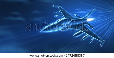 Fighter jet. Military aircraft, Aerospace innovation, AI in Air defense, Bomber plane, Space force, Stealth Fighter Technology, Jet Hypersonic Engines, Advanced Sensor Fusion, Army aviation concept