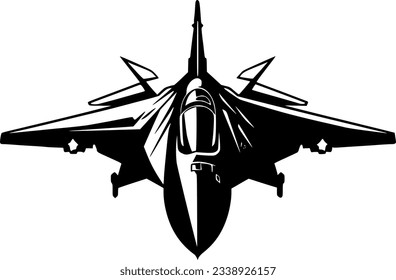 Fighter Jet - Minimalist and Flat Logo - Vector illustration