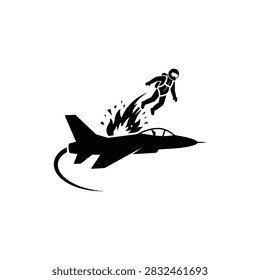 Fighter jet pilot ejection seat vector icon
