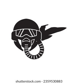 Fighter jet pilot logo icon, vector illustration design