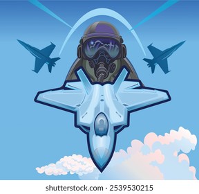 Fighter jet pilot on the mission
