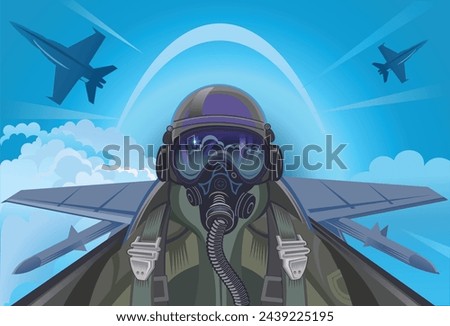 Fighter jet pilot on the mission