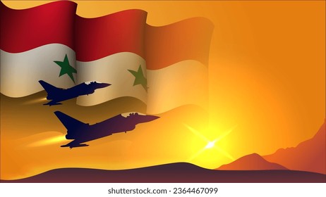 avión de combate de reacción con diseño de fondo de bandera onduladora chad con vista de puesta de sol adecuado para el evento vectorial del día de las fuerzas aéreas chad nacionales