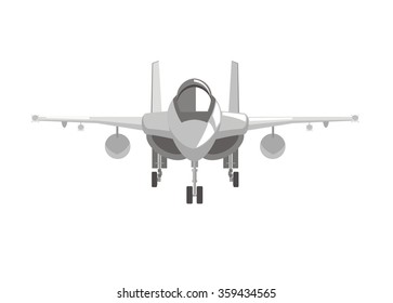 Fighter Jet Plane Simple Illustration