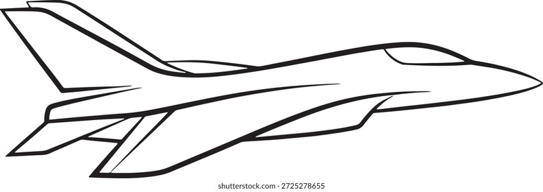 Icono de silueta de avión de combate Vector Avión militar Avión moderno Vehículo futurista Logotipo Signo Ilustración
