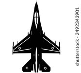 Fighter jet silhouette, outline, design, art, sketch, logo EPS Instant download with white background