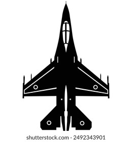 Fighter jet silhouette, outline, design, art, sketch, logo EPS Instant download with white background