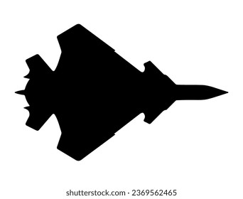 Kampfflugzeug-Silhouette, Vektorgrafik, weißer Hintergrund