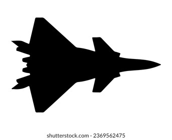 Silueta de chorro de combate arte vectorial fondo blanco