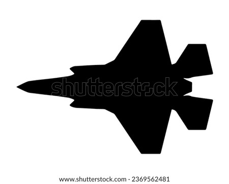 Fighter jet silhouette vector art white background