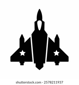Fighter jet silhouette vector design isolated on a white background