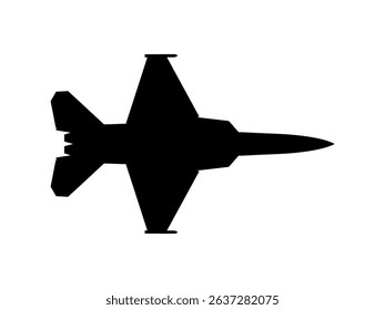 Fighter jet silhouette vector flat illustration design.