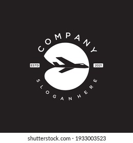 Fighter jet silhouette vector logo design