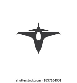Vector de silueta de chorro de combate sobre fondo blanco