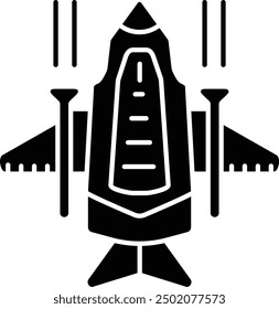 Fighter Jet solid glyph vector illustration