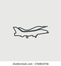 Fighter jet vector icon illustration sign