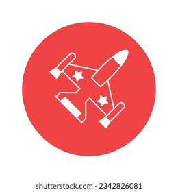 Fighter jet vector icon which can easily modify or edit


