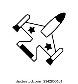 Fighter jet vector icon which can easily modify or edit

