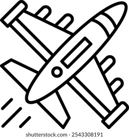 Fighter Jet Vector Illustration Detailed Icon