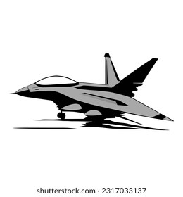 Fighter jet vector illustration. Military vehicles that operate in the air