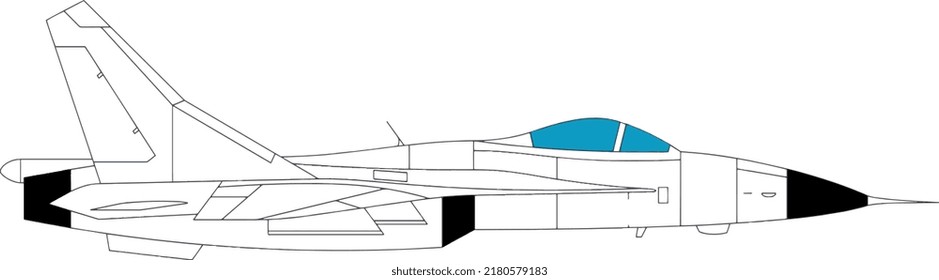 Fighter jet in white color war vehicle illustration vector