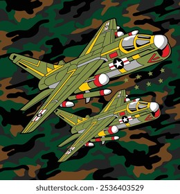 fighter jets Military interceptor,vector illustration