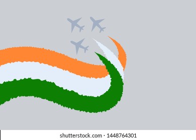 Fighter jets  spreads the colours of Indian flag. Concept for Indian Republic Day. 