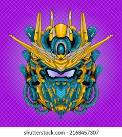 
Fighter Killer Robot Head Illustration