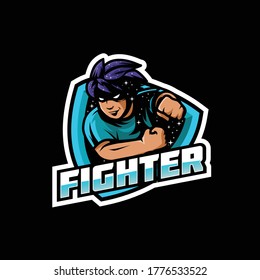 soporte del logotipo de combate, mascota del logotipo del personaje