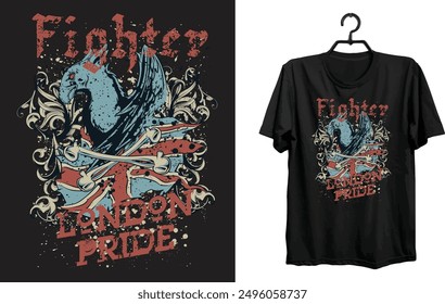 Plantilla de diseño de camiseta Fighter london pride