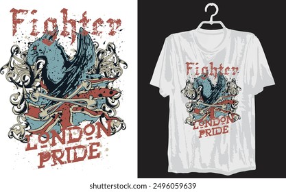 Fighter london Stolz T-Shirt Design-Vorlage