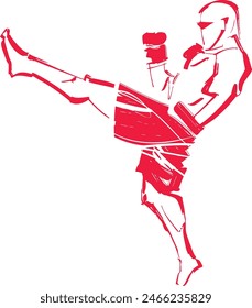 fighter making front leg kick attack