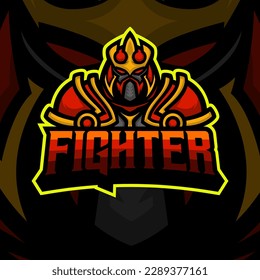 Fighter masscot logo illustration vector