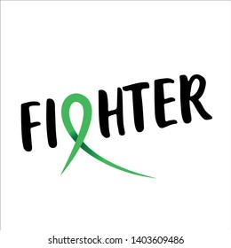 Fighter Mental Health - hand drawn World Mental Health Day - Awareness month lettering phrase. Brush ink vector quote for banners, greeting card, poster design. 