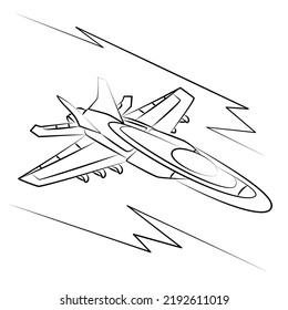 Luchador, avión militar. Aviones de reacción en líneas de velocidad. Combate aéreo. Volando a velocidades supersónicas. Fuerza Aérea. Ejército en acción. Espectáculo de Avia. Avión para uso en pegatinas, impresión en papel o tela