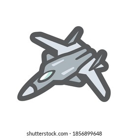 Fighter military plane Vector icon Cartoon illustration