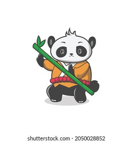 fighter panda cute cartoon vector illustration design