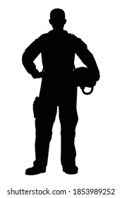 Fighter pilot silhouette vector on white background