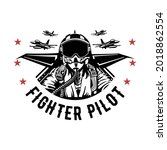 fighter pilot vector design isolated on white background